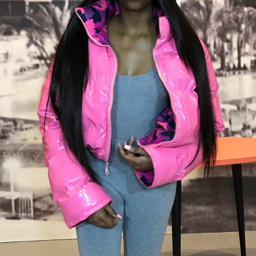 Reversible Pink/Camo Bubble Jacket